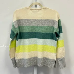 NWT Loft Striped V-Neck Sweater Women's XS Pastel Colorblock‎ Knit Pullover thumbnail 2