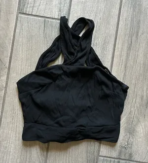 ILLA ILLA Black Ribbed Halter Crop Top thumbnail 1