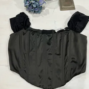 Tic Toc Black Corset with‎ see through thick straps size M thumbnail 2