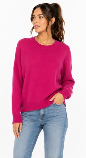 Madewell (Re)sponsible Cashmere Oversized Crewneck Sweater‎ pink Sz Large Medium thumbnail 1