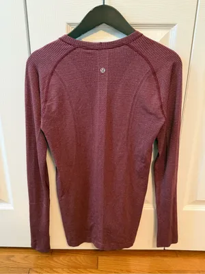 Lululemon Swiftly Tech Long Sleeve Crew in Heathered Rosewood thumbnail 3