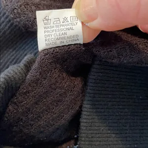 Waffle Knit V Neck Off Shoulder Black Shirt size XL thumbnail 6