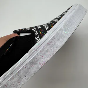 Vans‎ Slip-On Pride Love Wins Women 6.5 Black Rainbow Glitter Sneakers thumbnail 9
