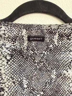 Guess Vintage 80s Snake Print Velvet Bell Sleeve Top Whimsigoth Goth Grunge Gray thumbnail 4