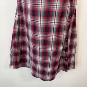 Kuhl Plaid Mini Dress Womens Med‎ Red Grunge Button Front Sleeveless schoolgir thumbnail 5