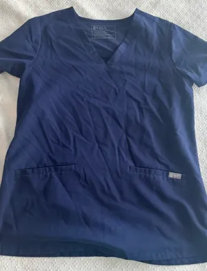 Figs Navy Technical Collection Short Sleeve Scrub Top | Size Small (S) thumbnail 2
