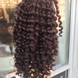 Jumbo curly lace wig 99j wine thick Ethnic 2019 thumbnail 7