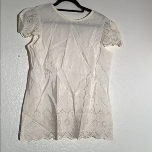 Vintage 80’s Bone White‎ Lace Dress Sise S/M thumbnail 7