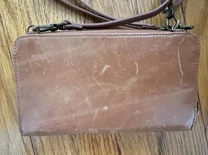 THE SAK Iris Tobacco Brown Flower Embossed Smartphone Crossbody Wristlet Wallet thumbnail 6