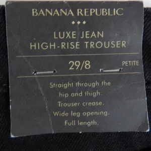 Banana Republic Luxe Jean High Rise Trouser Black Denim Pants Size 29 8 Petite thumbnail 7