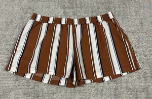 ThirdLove Shorts Womens Large Brown White Striped Cotton Lounge Beach Sleep thumbnail 1