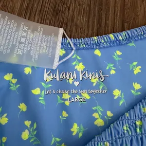 NEW Kulani Kinis Shirred Dipped Cheeky Bikini Bottom in Lemon Bloom Size Large thumbnail 4