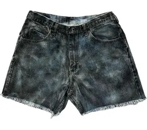 Wrangler Festival Jean Shorts Size 34" Cutoff Hand Painted Bleach Dyed‎ Cotton thumbnail 1