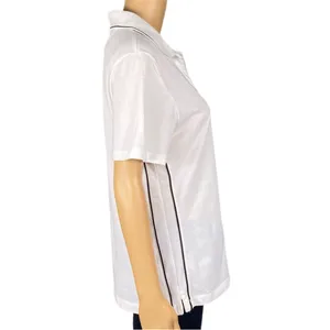 EP PRO Tour Dry Performance White w/Blk Trim Short Sleeve Golf Polo Snaps Large thumbnail 4