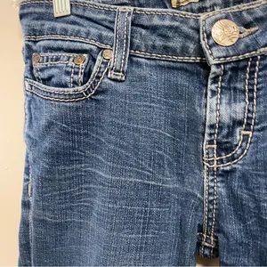 BKE Womens Jeans 28x29 Waist 28” Sabrina Mid Rise Boot Cut Dark Blue Wash Denim thumbnail 5