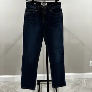 Reformation Julianna Exposed Zip Mid Rise Straight Leg Jeans in Mesa 28 thumbnail 2