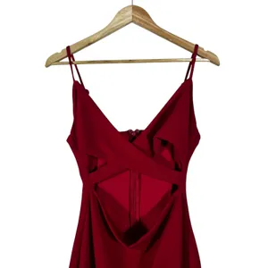 Lulus Crisscross Cutout Solid Midi Bodycon Dress Red Sexy Formal Size M thumbnail 2