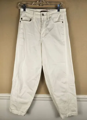 Judy‎ Blue Womens White Barrel Fit Jeans 3/26 3 26 thumbnail 1
