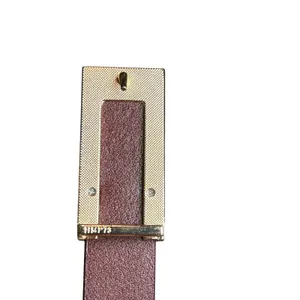 VTG Red Brown Adjustable Leather Belt Brass Buckle Minimalist Retro Western Boho thumbnail 15