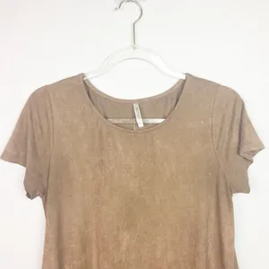 • MITTOSHOP • Brown Faux Suede Dress w/Pockets thumbnail 2