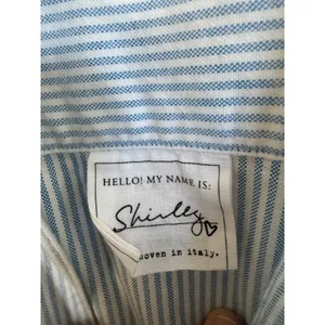 Frank & Eileen blue striped oversized Shirley button up top size medium thumbnail 3