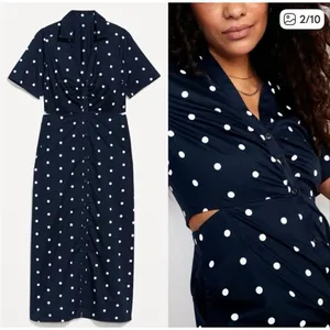 Old Navy polka dot cutout side midi dress size small thumbnail 3