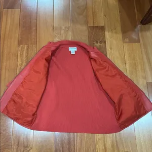 Pendleton Mixed Media‎ Jacket Womens Red Leather Front Merino Wool Zip Large thumbnail 7