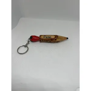 Vintage Strawberry Pencil Key Chain‎ Keyring. TT thumbnail 2