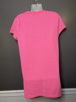 Champion Tunic Shirt Womens XS Pink Solid Logo Crew Neck Short Sleeve Tee Top thumbnail 5