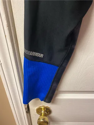 Under Armour Black & Gray Tie-Dye Athletic Leggings with Blue Accent thumbnail 5
