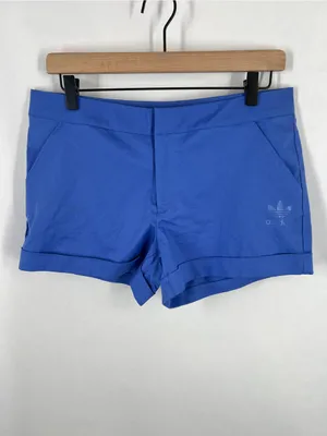 Adidas Originals Chino Shorts Blue Cuffed Trefoil Size Small thumbnail 2