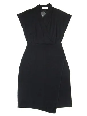 NWT MM. Lafleur Tory 3.0 in Black Crepe Collared V-neck Sheath Dress 6 thumbnail 1