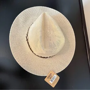 NWT cowboy hat, polyester, mock straw hat, adult thumbnail 4