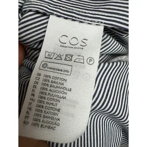 COS Blue White Cotton Striped Mini Dress Sz. 4 thumbnail 4