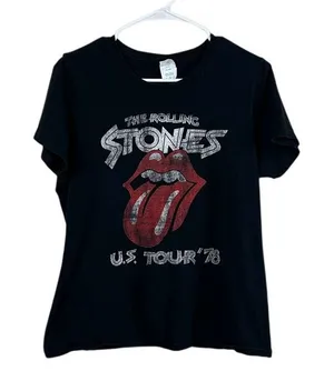 The Rolling Stones Black Band Tee size L thumbnail 1