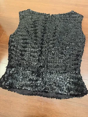 Vintage Black Sequin Sleeveless Top Size XS thumbnail 2