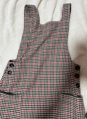 Red Plaid Romper Dress thumbnail 1