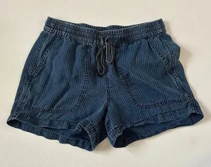 J.Crew Denim Striped Shorts XXS Blue Casual Drawstring thumbnail 1