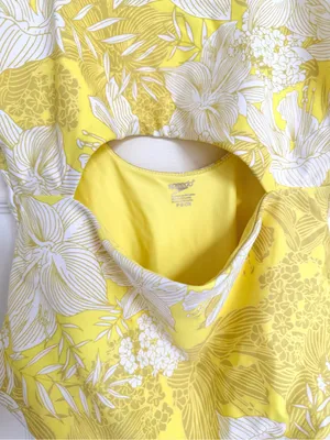 Speedo Floral Cut Out Bathing Suit Tropical Yellow White Size S NWT thumbnail 3