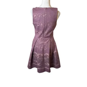 Altar'd State Purple Fit and Flare Dress Medium Lace Print Party Cocktail Easter thumbnail 5