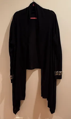 Berek Black Knit Open Cardigan Shawl Garment Size XL thumbnail 1