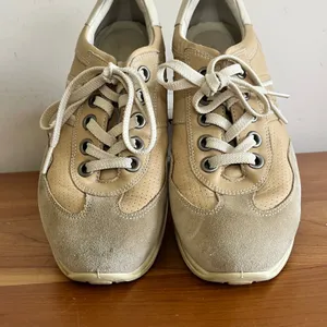 ECCO Tan Leather Suede Walking Shoes Womens‎ 38 Arch Support Sneakers 045193 thumbnail 4