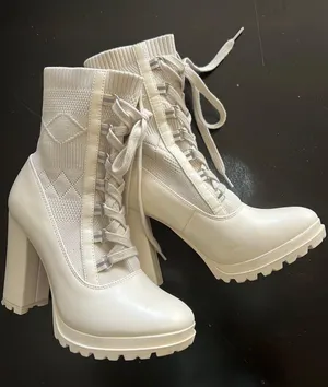 JustFab Shandee Knit Combat Boots thumbnail 1