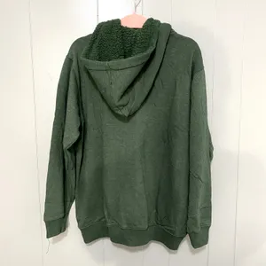 NEW Aerie Green Fleece Sherpa Soft Cozy Full Zip Loungewear Boho Hoodie M thumbnail 4