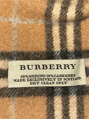 Burberry Nova Check Scarf Camel Plaid Merino Wool Cashmere Blend Made inScotland thumbnail 2