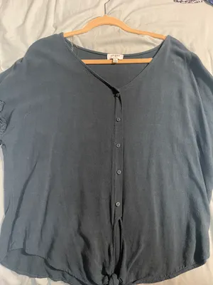 Blue/Green Distressed Blouse thumbnail 1