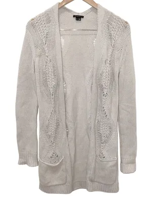 Theory‎ Wool Cardigan Sweater Coat Light Gray Size Small EUC thumbnail 1