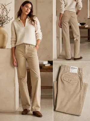 NWT GAP GapStretch Corduroy Pants Size 2R Tan Low Rise Straight Modern Fit thumbnail 2