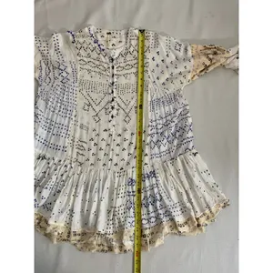 Free People Shibori Ivory‎ Print Long Sleeve Button-Up Tunic thumbnail 7