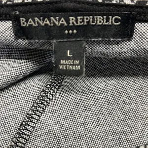 Banana Republic Sleeveless Black and White Abstract Pullover Shell- Large thumbnail 11